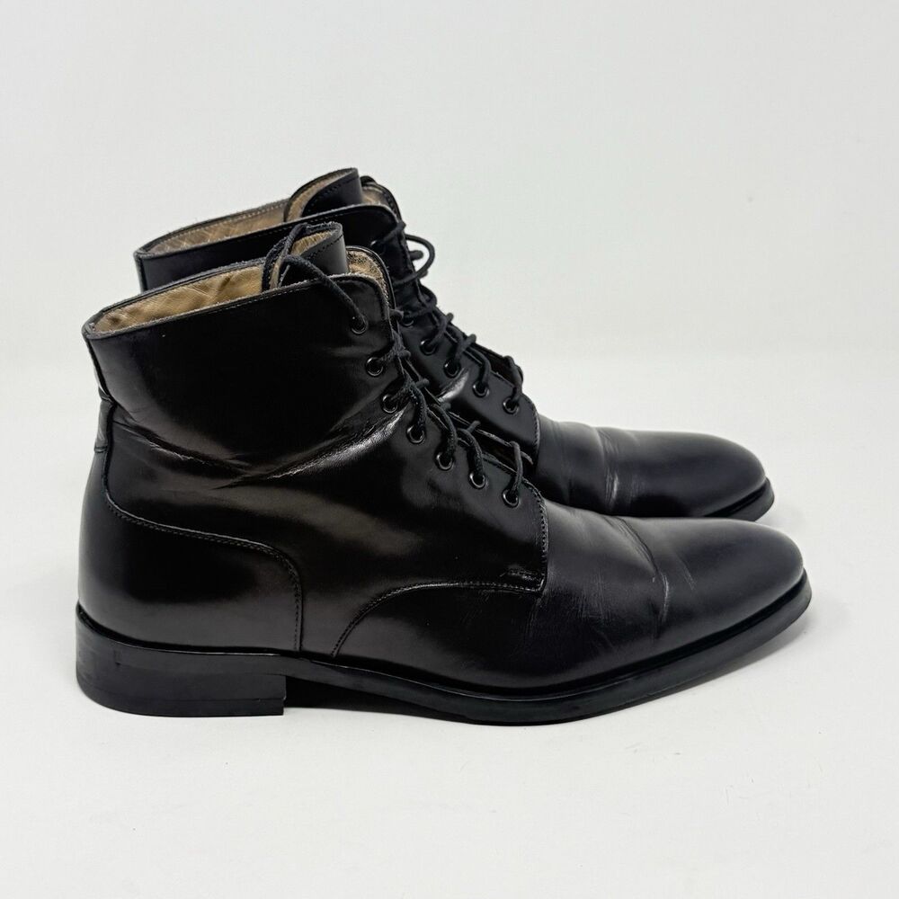 Ace Marks Chukka Boots Mens 9 EU 42 Black Leather Sleek Antique Wedding Italy